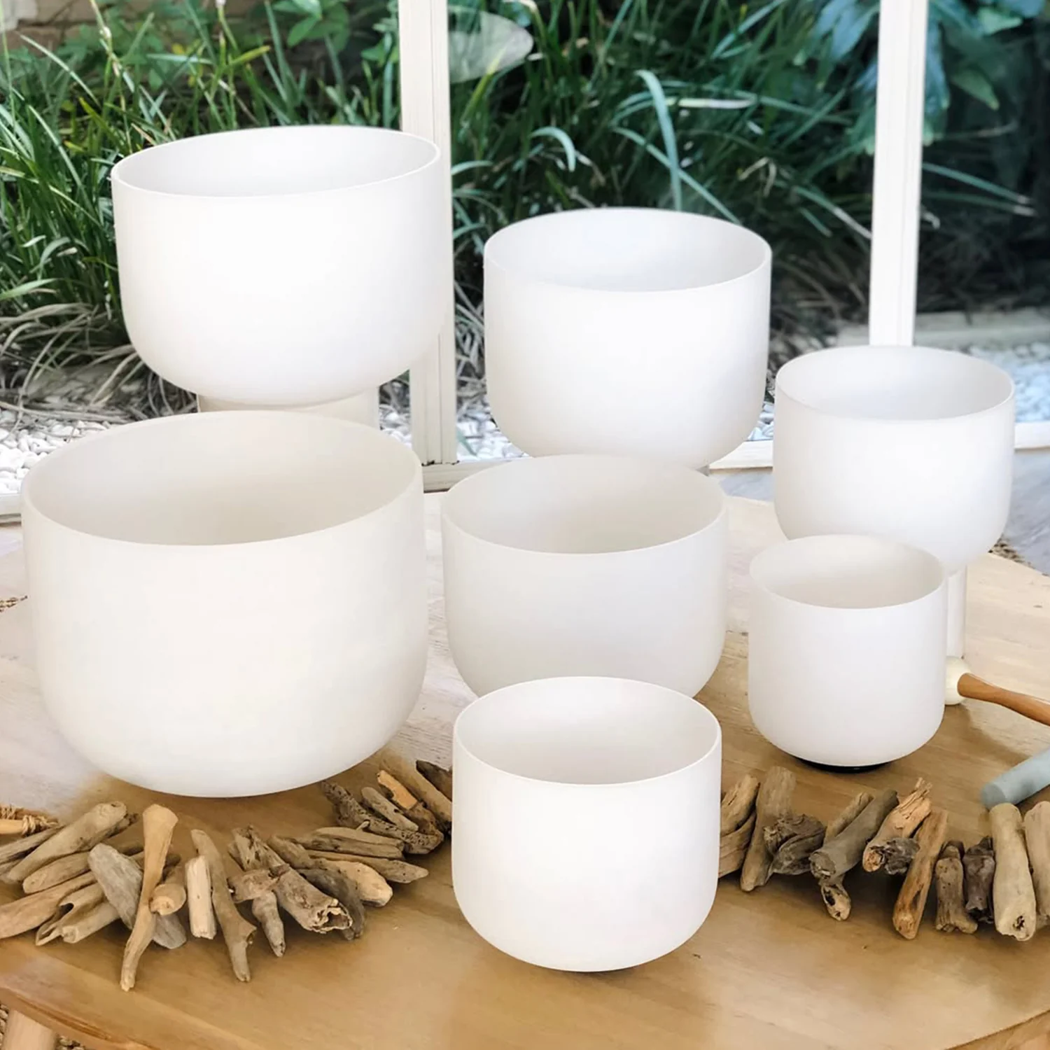 Classic White Frosted Crystal Bowl Set